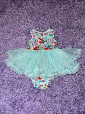 Mermaid Tulle Tutu Onesie - Aqua & Multicolor